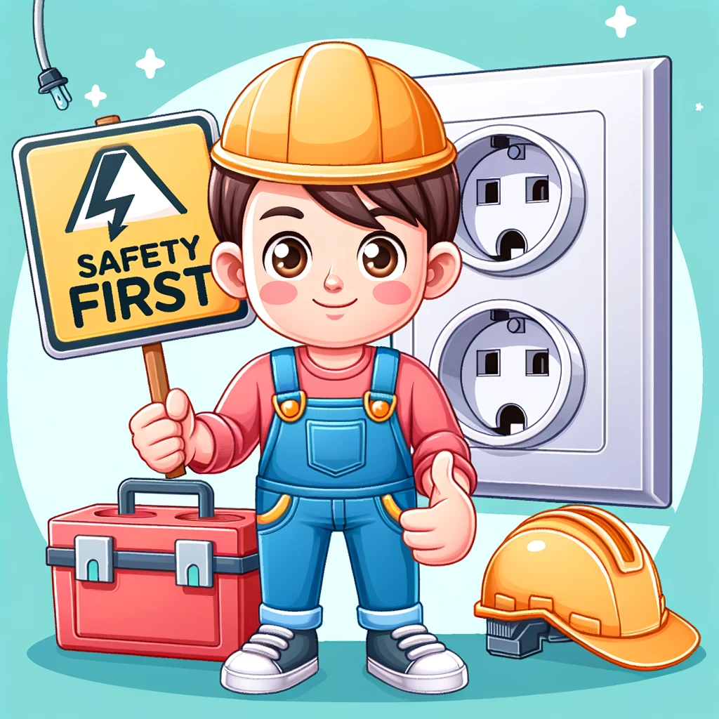 Friendly Electrician Cartoon Character